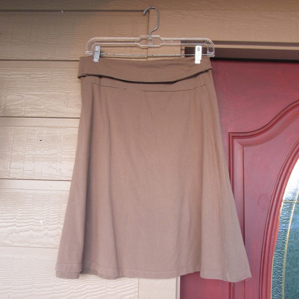 High Waisted Light Brown Skirt